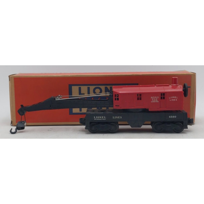 Lionel 6560 Vintage O Lionel Lines Bucyrus Erie Crane Car – Red Cab EX/Box