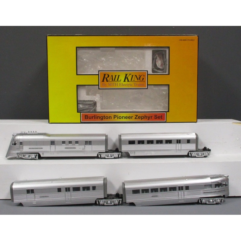MTH 30-2186-1 O Burlington Pioneer Zephyr Diesel Passenger Train Set w/PS1 LN/Box