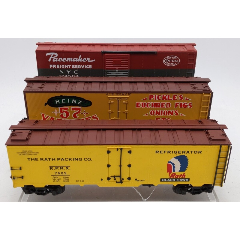 K-line & Other Assorted O Gauge Box Cars: 5990074, K642-5207, K7605 [3] VG