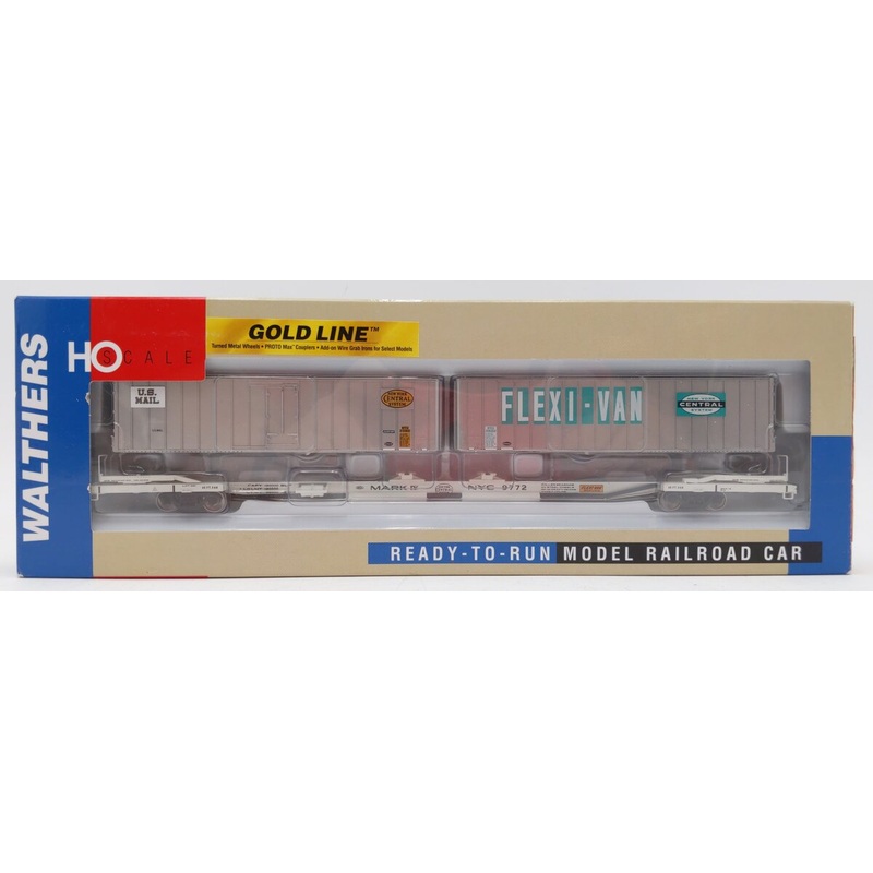 Walthers 932-41051 NYC Mark IV Flexi-Van Flatcar w/Two Trailers #9772 NIB