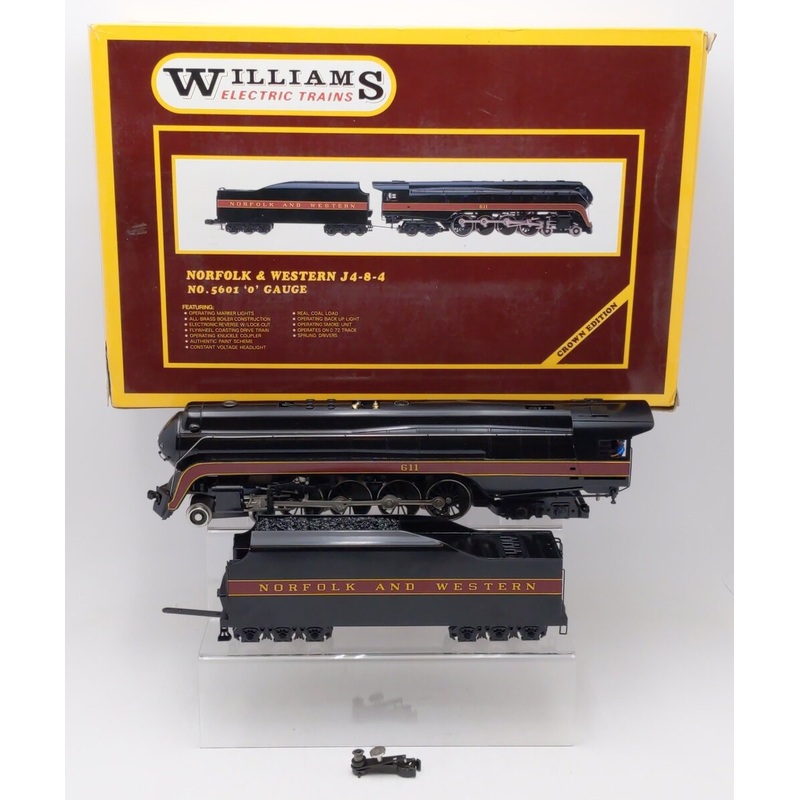 Williams 5601 O Gauge N&W BRASS 4-8-4 J Class Steam Engine and Tender #611 EX/Box