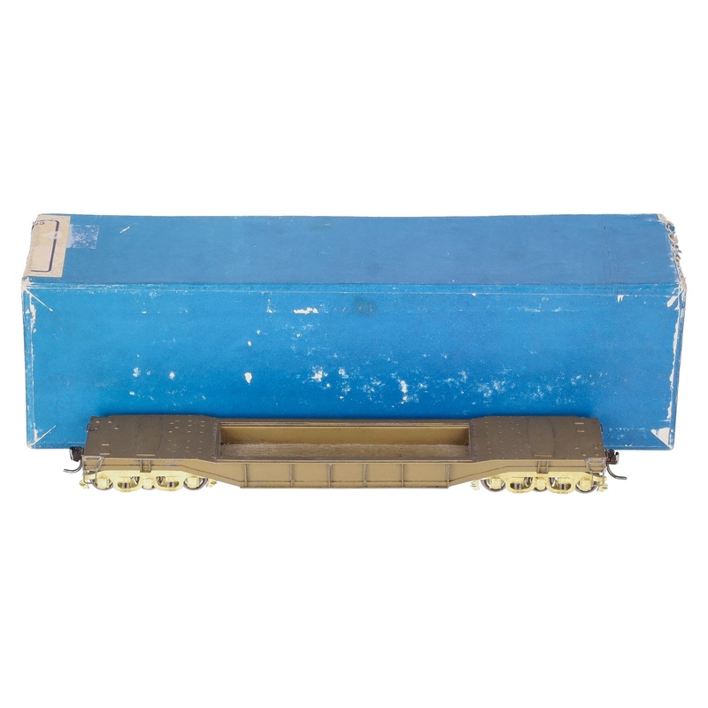 Alco Models X-109 O 2-Rail Brass Greenville Well Flat Car VG/Box