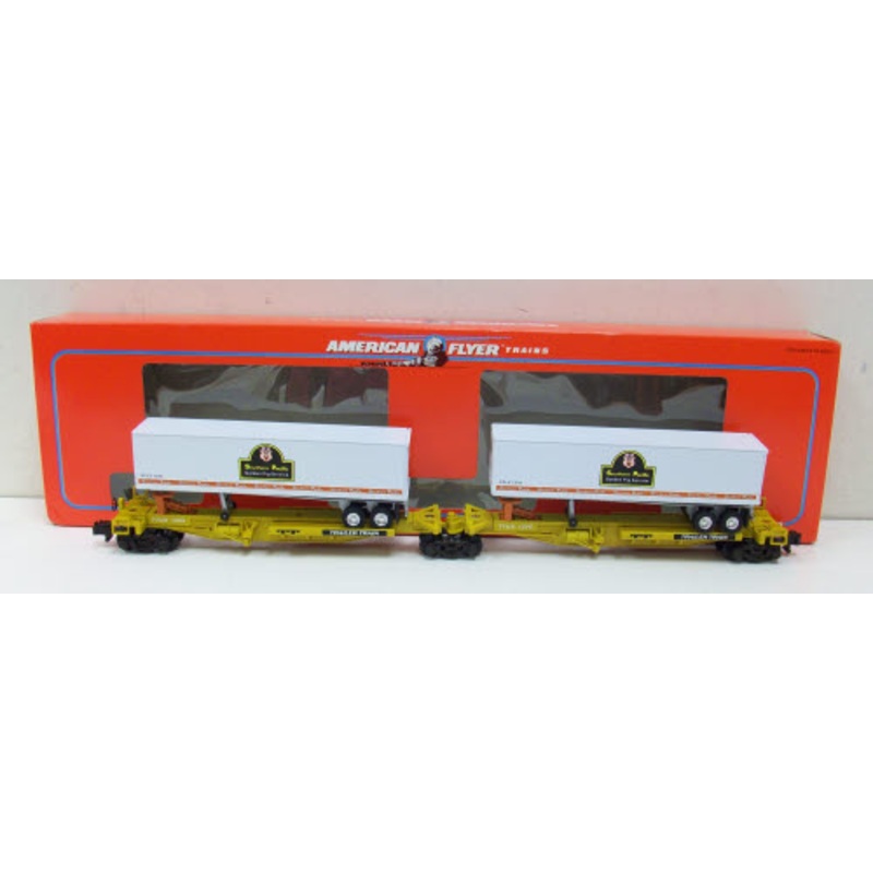 American Flyer 6-48493 S Scale Southern Pacific T.T.U.X Flatcar With Trailers EX/Box