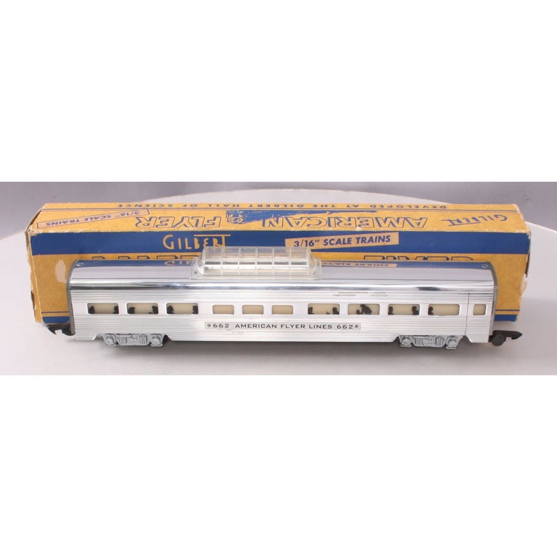 American Flyer 662 Vintage S Aluminum Vista Dome Passenger Car EX/Box