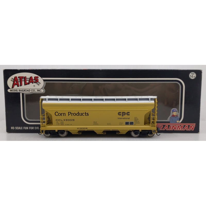 Atlas 940 HO Scale Corn Products ACF 3560 Covered Hopper Car #80028 EX/Box