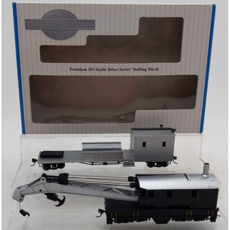 Bachmann 16149 HO Painted Unlettered 250-Ton Steam Crane Car and Boom Tender EX/Box