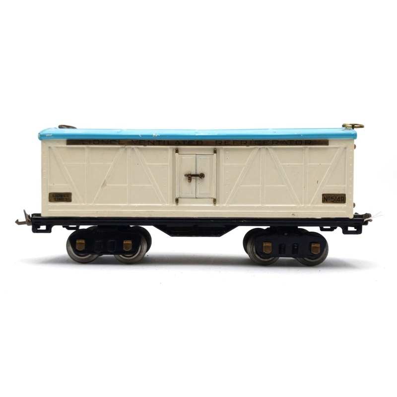Lionel 514R Vintage Standard Gauge Tinplate Ivory & Peacock Reefer Car-Repainted VG