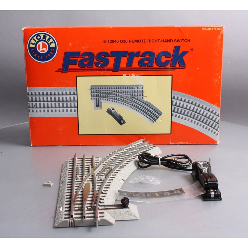 Lionel 6-12046 O Gauge O36 Right Hand Remote-Control FasTrack Switch/Turnout LN/Box