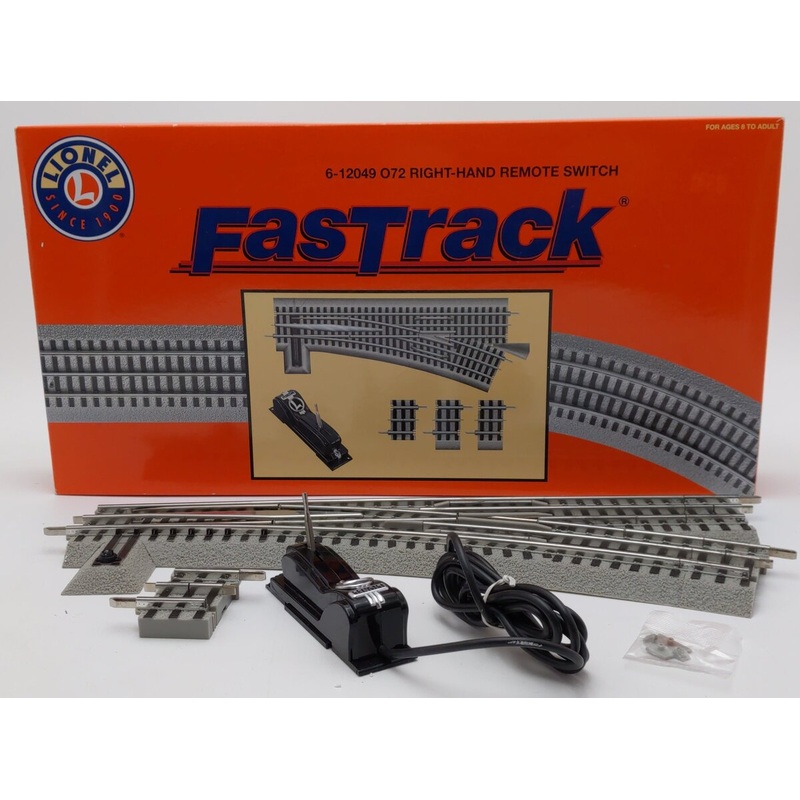 Lionel 6-12049 O72 Right Hand Remote-Control FasTrack Switch Turnout VG/Box