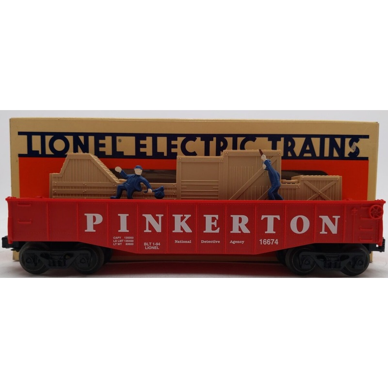 Lionel 6-16674 O Gauge Pinkerton Animated Gondola LN/Box