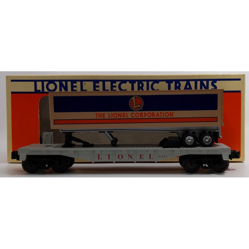 Lionel 6-16924 O Gauge Lionel Flatcar #6424 with Lionel Corporation Trailer LN/Box