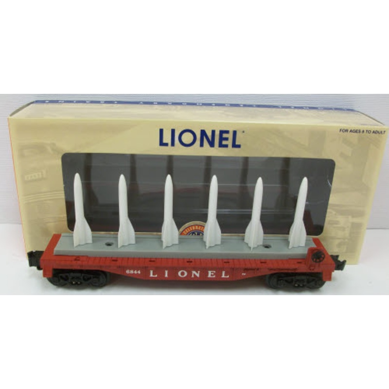 Lionel 6-39458 O Gauge PWC Red Flatcar w/ 6 Missiles #6844 LN/Box