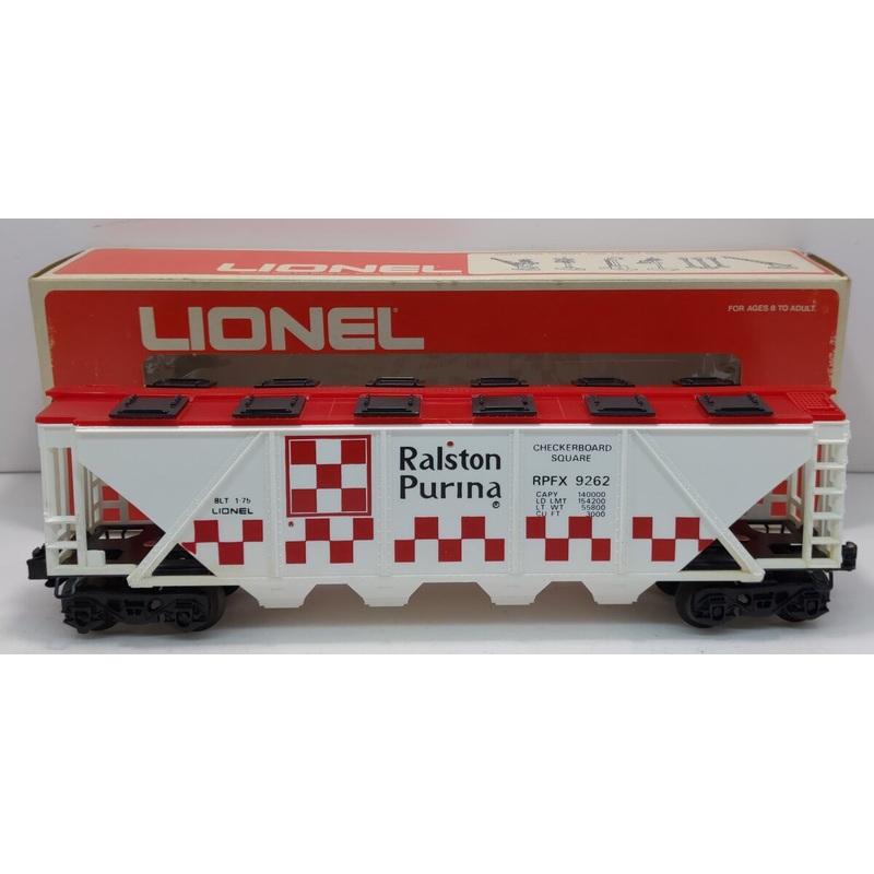 Lionel 6-9262 O Gauge Ralston Purina Checkerboard Quad Hopper EX/Box