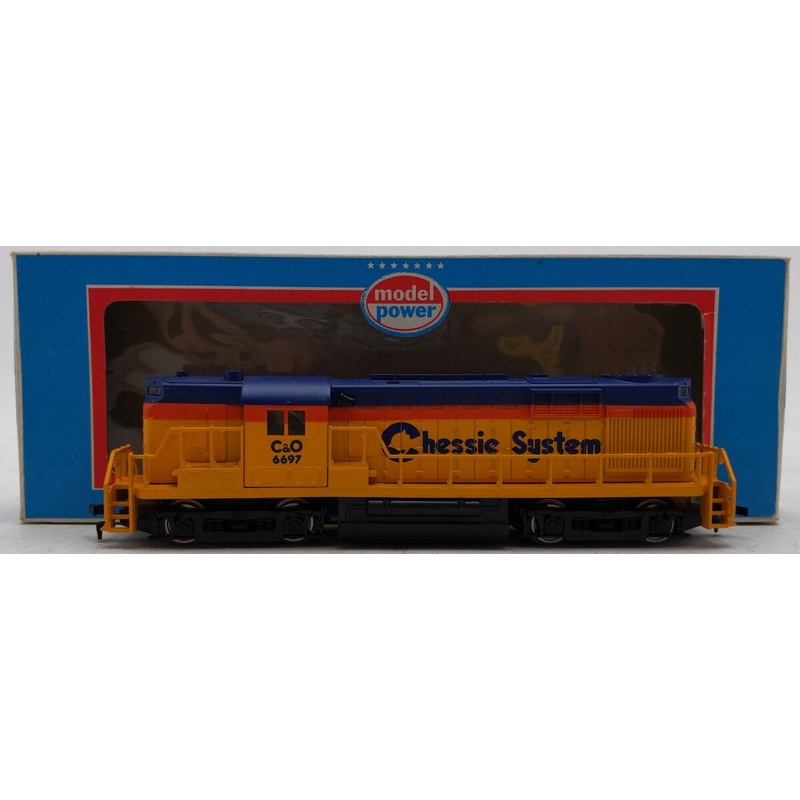 Model Power Alco RS 11 HO Chessie C&O 6697 Diesel Train ENGINE  Locomotive EX/Box