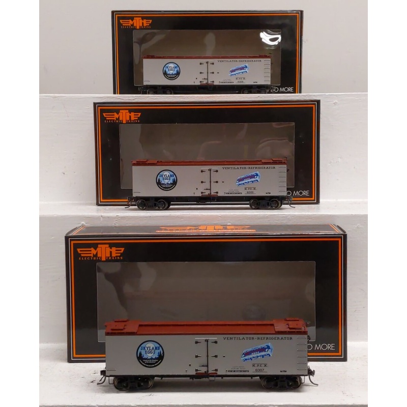 MTH Assorted HO Skyland Eggs R40-2 Reefer Freight Cars: 6005, 6007 & 6008 [3] LN/Box