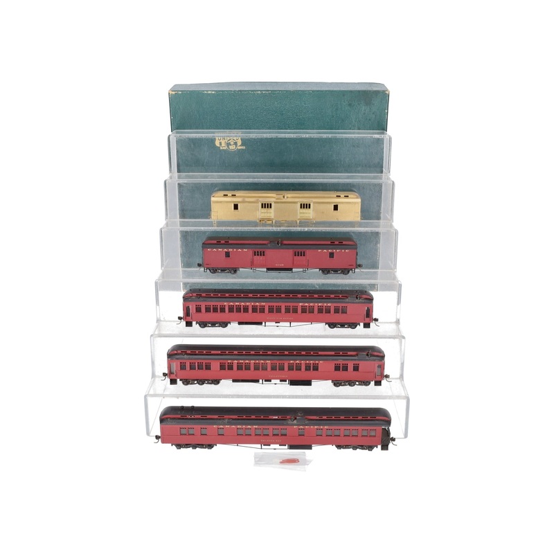 Pacific Fast Mail HO BRASS CPR Wood Side 5 Car Passenger Set EX/Box