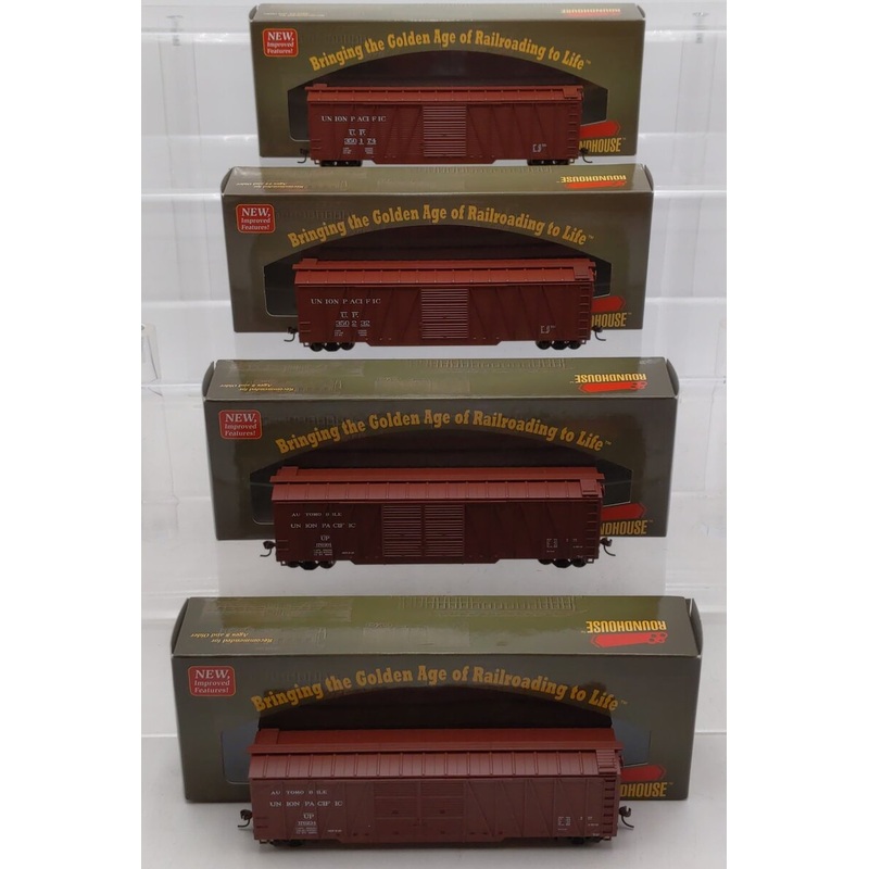 Roundhouse Assorted HO Union Pacific 50′ Single Sheath Freight Cars [4] LN/Box