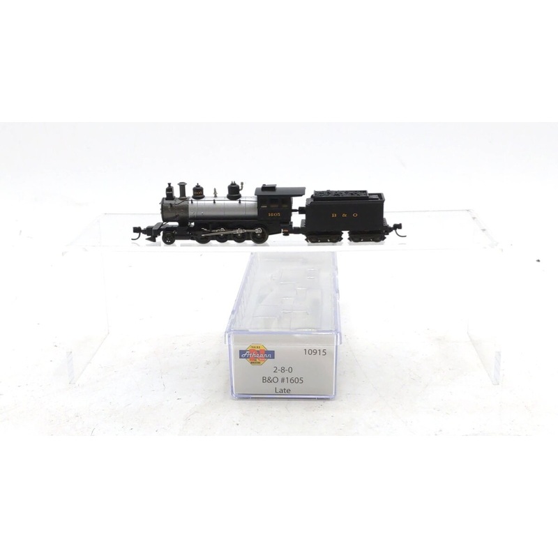 Athearn 10915 N Scale Baltimore & Ohio 2-8-0 Steam Locomotive w/ Tender #1605 LN/Box