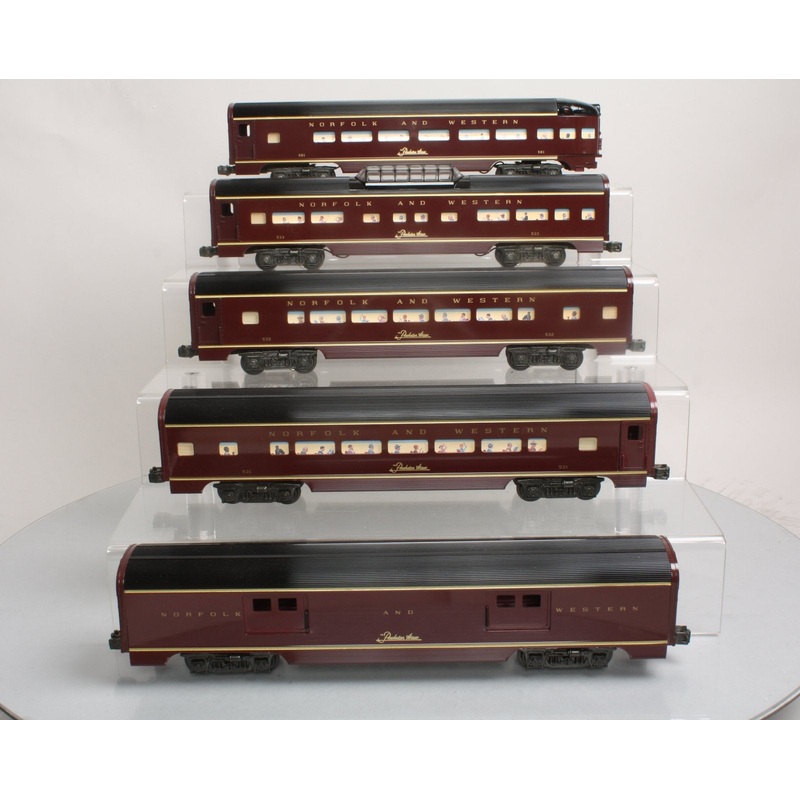 Williams 2800 O Gauge N&W Aluminum Powhatan Arrow Passenger Cars (Set of 5) EX