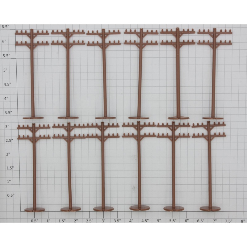 Bachmann 42102 HO Telephone Poles (Set of 12)