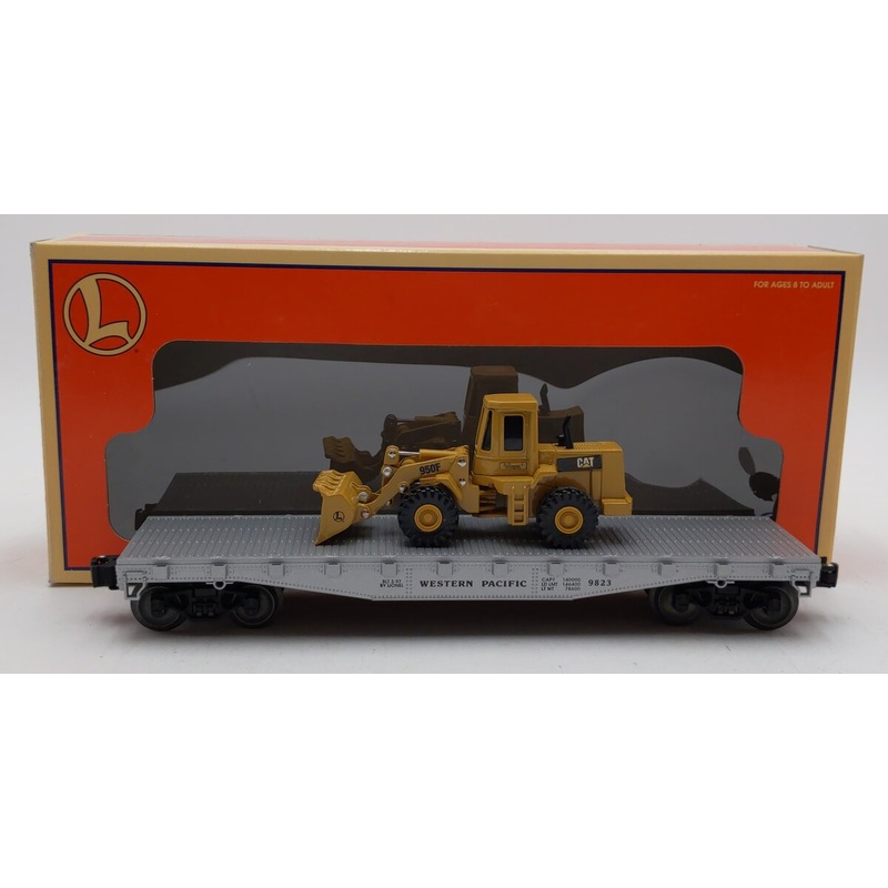 Lionel 6-17517 O Gauge Western Pacific Flatcar #9823 w/Ertl Caterpiller Loader LN/Box