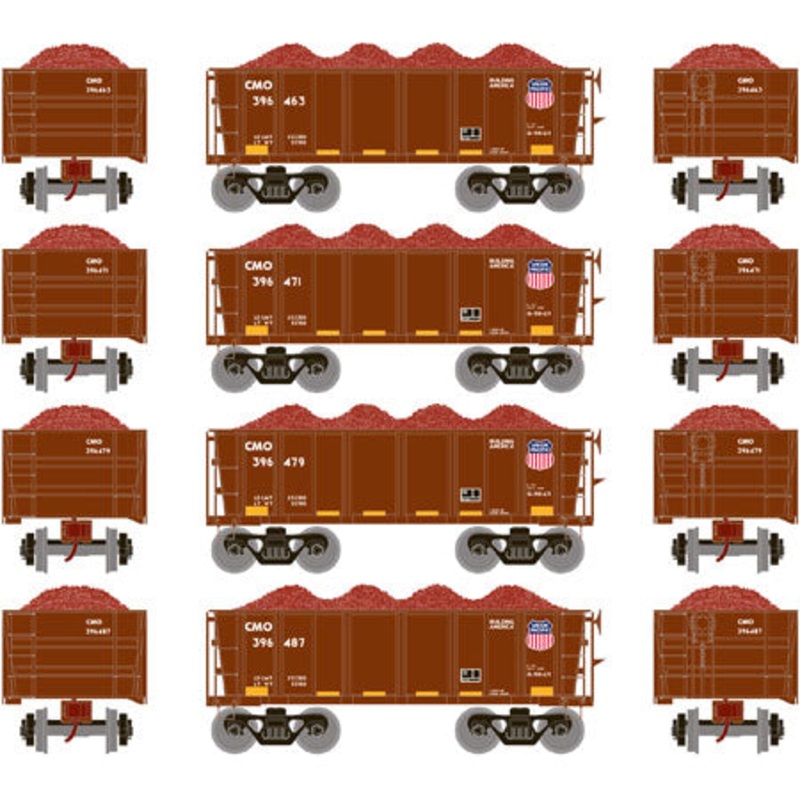 Athearn 97740 HO Union Pacific RTR 26′ Ore Car Low Side with Load #3 (4) NIB