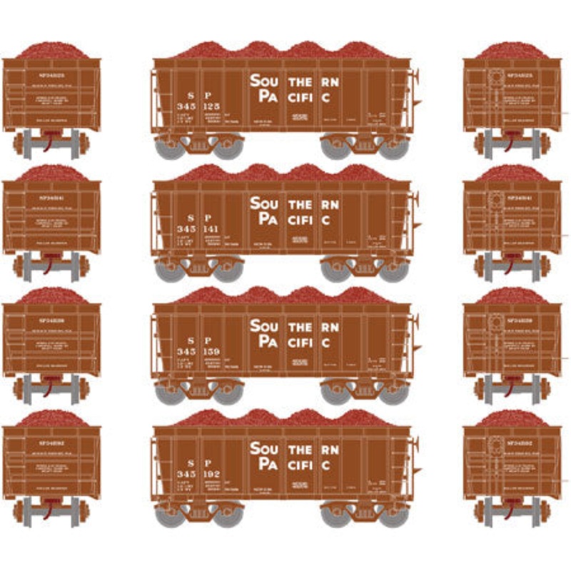 Athearn 97742 HO Southern Pacific RTR 26′ Ore Car Low Side with Load #1 (4) NIB