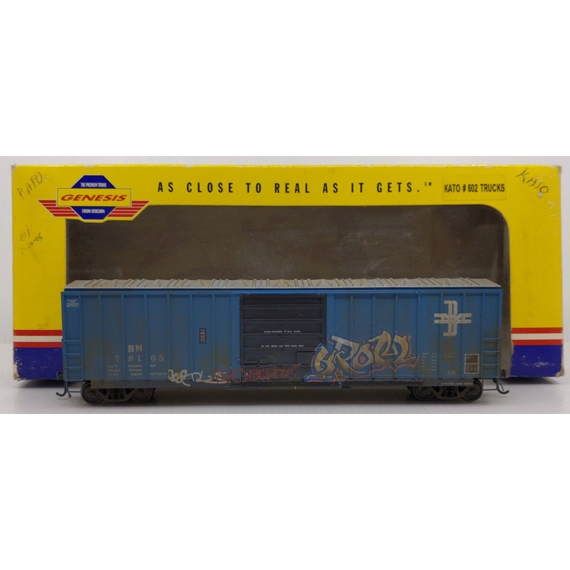 Athearn G4202 HO Scale Weathered Boston & Maine 50′ Sieco Boxcar #78162 EX/Box