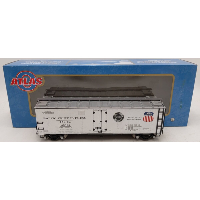 Atlas 9539B Pacific Fruit Express 40′ Steel Reefer #45698 (2-Rail) EX/Box