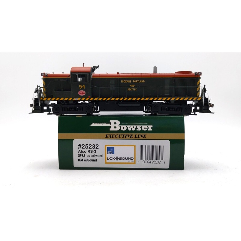 Bowser 25232 HO Scale SP&S ALCO RS-3 Diesel Locomotive w/DCC & Sound #94 LN/Box