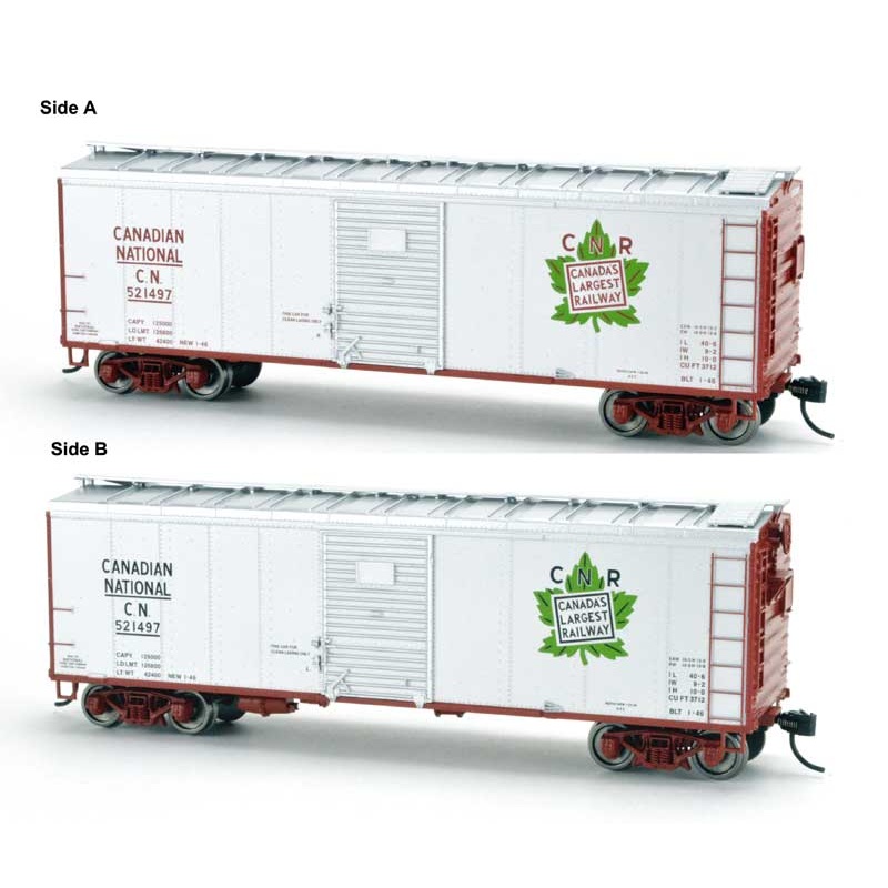 Bowser 42840 HO Canadian National RTR 40′ Steel Side Boxcar #521497 LN/Box