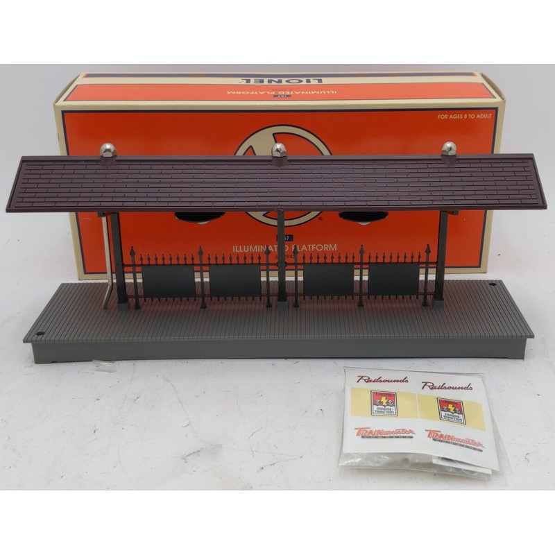 Lionel 6-12943 157 Illuminated Grey w/Brown Roof Station Platform LN/Box