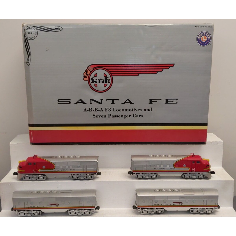 Lionel 6-21786 O Gauge Santa Fe ABBA F3 Diesel Passenger Train Set EX/Box