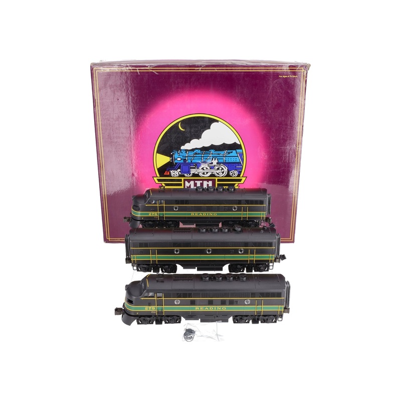 MTH 20-2198-1 O Gauge Reading F-3 ABA Diesel Engines Set w/PS1 #276/279 LN/Box