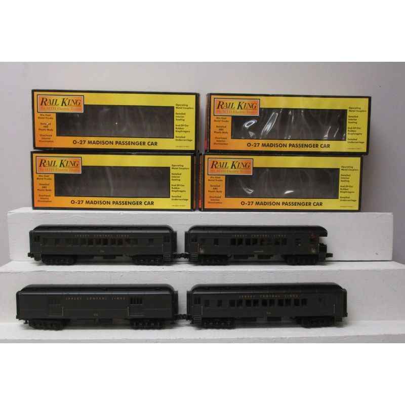MTH 30-6258 O Gauge Jersey Central O-27 Madison Passenger Car Set (Set of 4) LN/Box