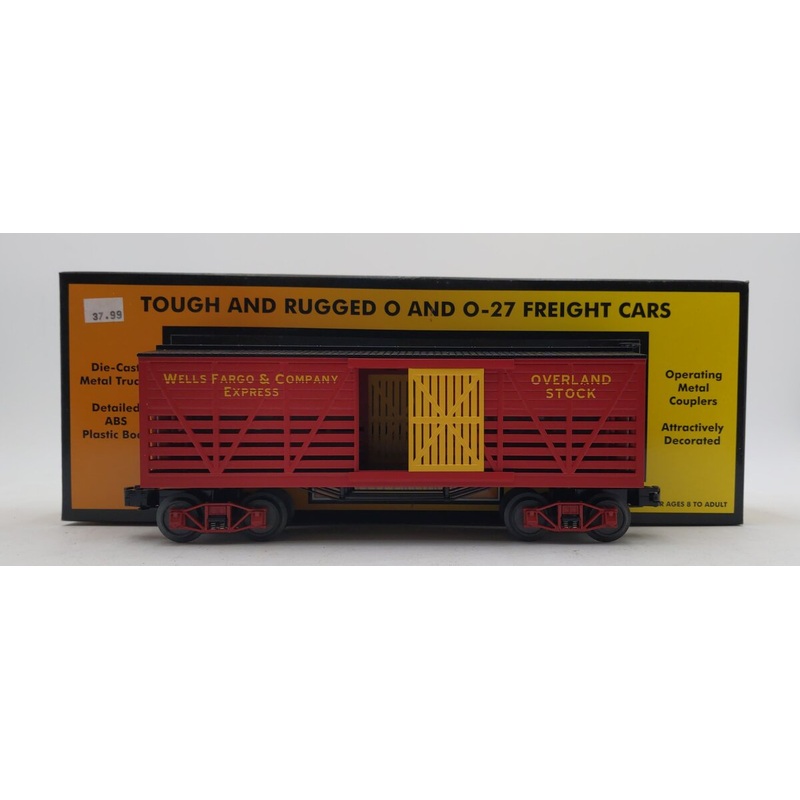MTH 30-7125 O Gauge Wells Fargo 19th Century Stock Car LN/Box