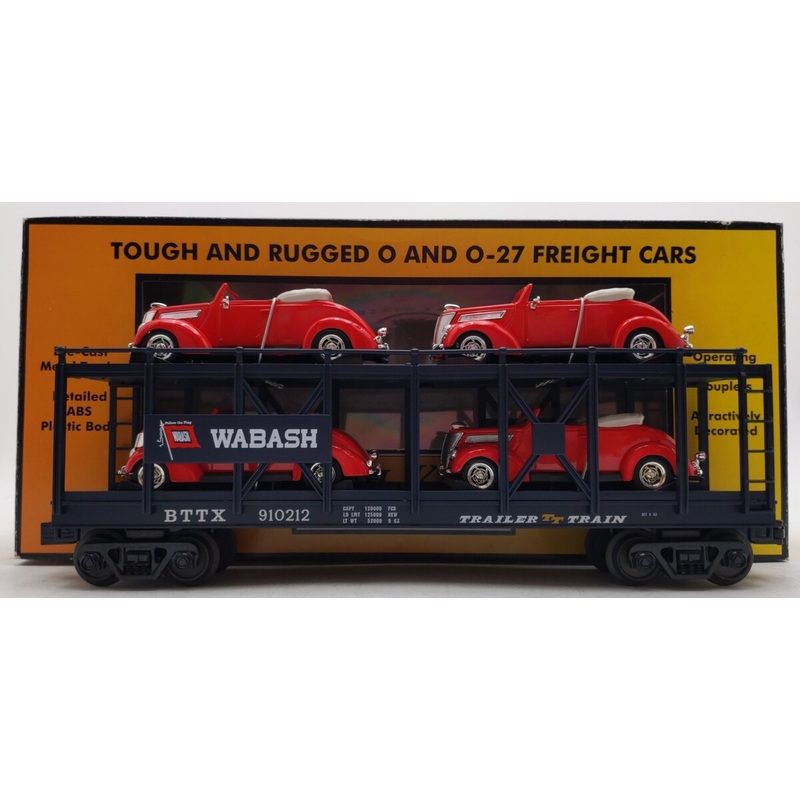 MTH 30-76309 O Wabash Auto Carrier Flatcar w/(4) Convertibles LN/Box