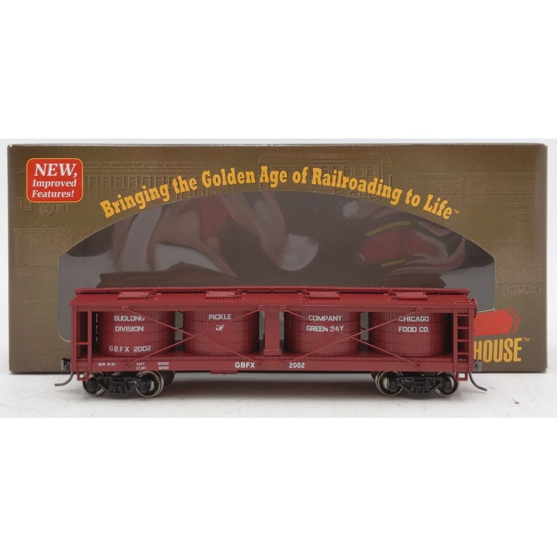 Roundhouse 85254 HO RTR 40′ Pickle Car, Budlong #2002 LN/Box
