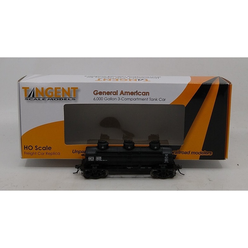 Tangent 11515-01 HO Scale Black Lease GATX 6k Gallon Tank Car #1605 LN/Box