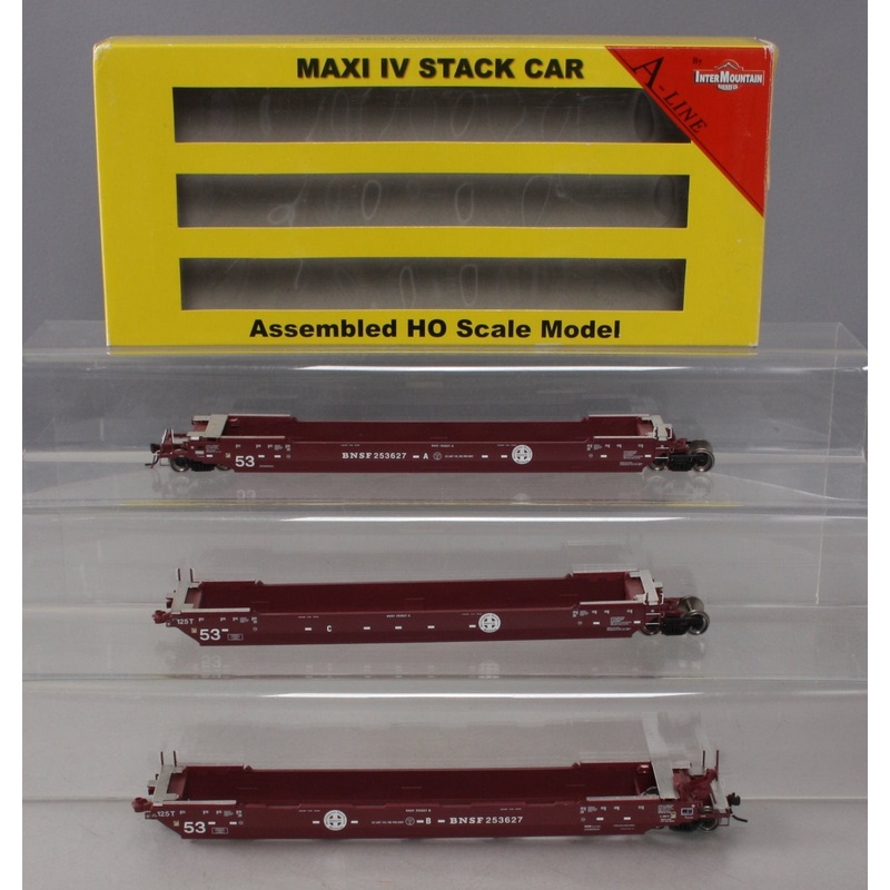 InterMountain 47362-05 A-Line HO Scale BNSF MAXI-IV Stack Car Set NIB
