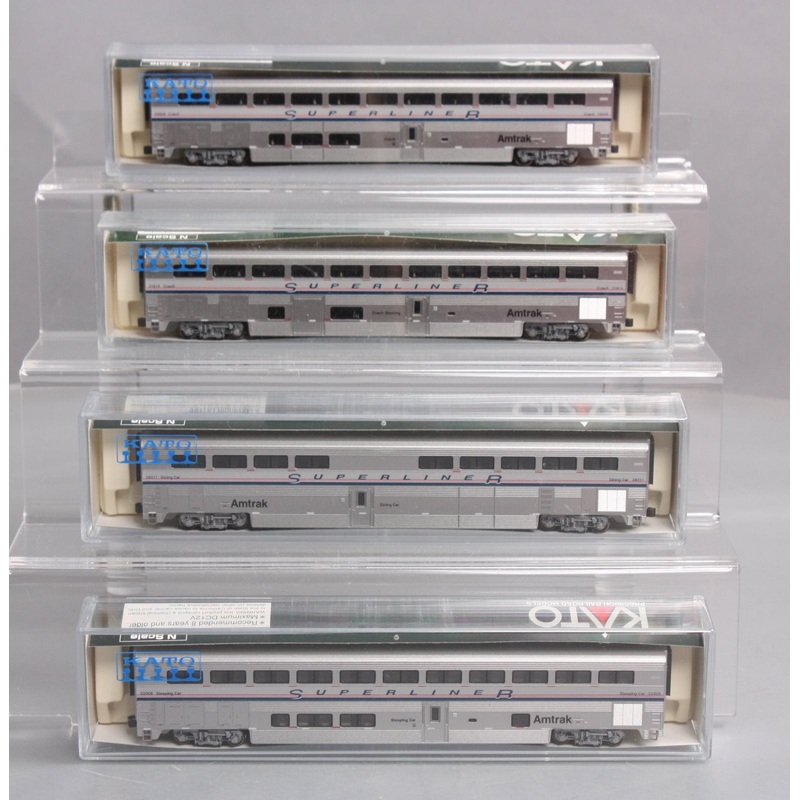 Kato 106-3504 N Scale Amtrak Superliner 4-Car Passenger (Set A) LN/Box