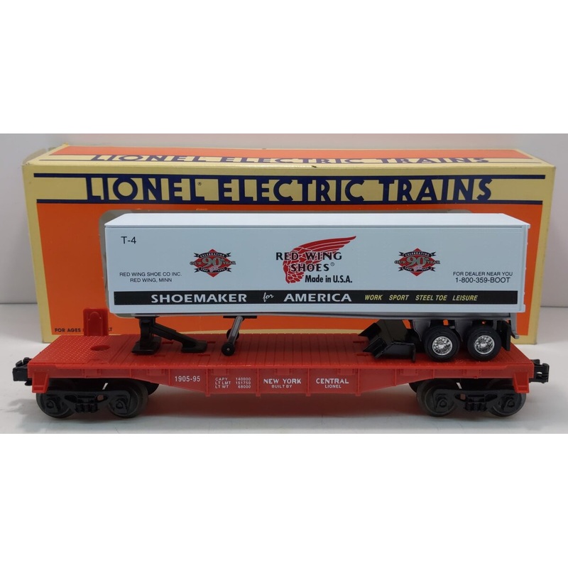 Lionel 6-16953 O Gauge New York Central Flatcar w/ Red Wing Shoes Trailer LN/Box