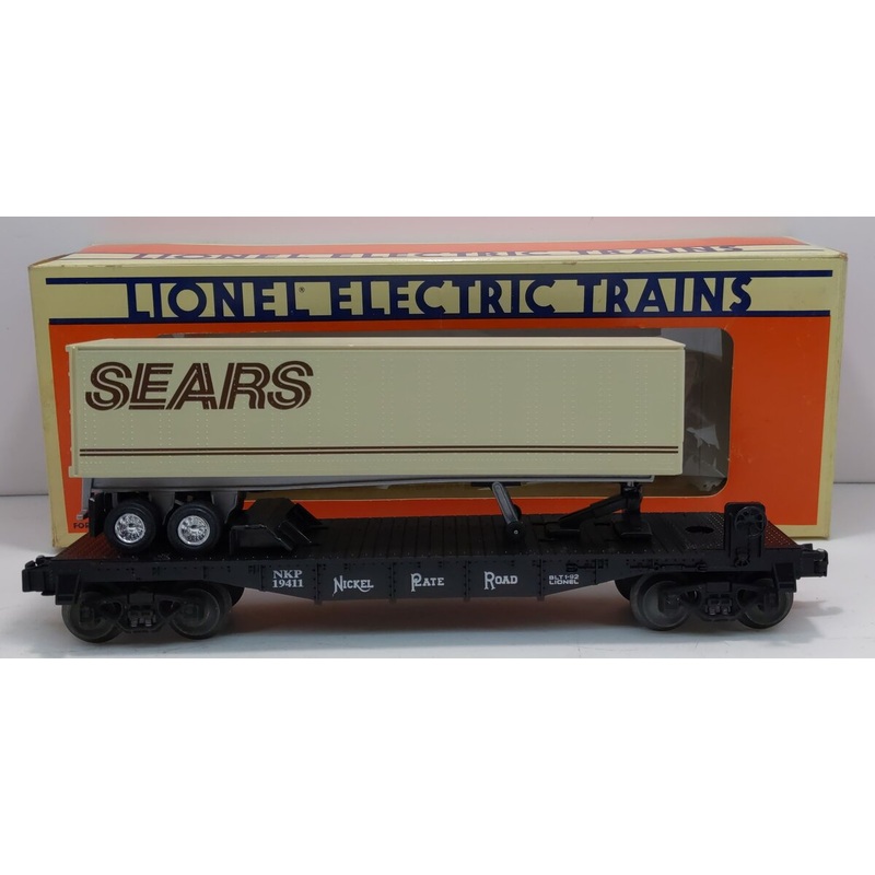 Lionel 6-19411 O Gauge Nickel Plate Road Flatcar w/Sears Trailer LN/Box