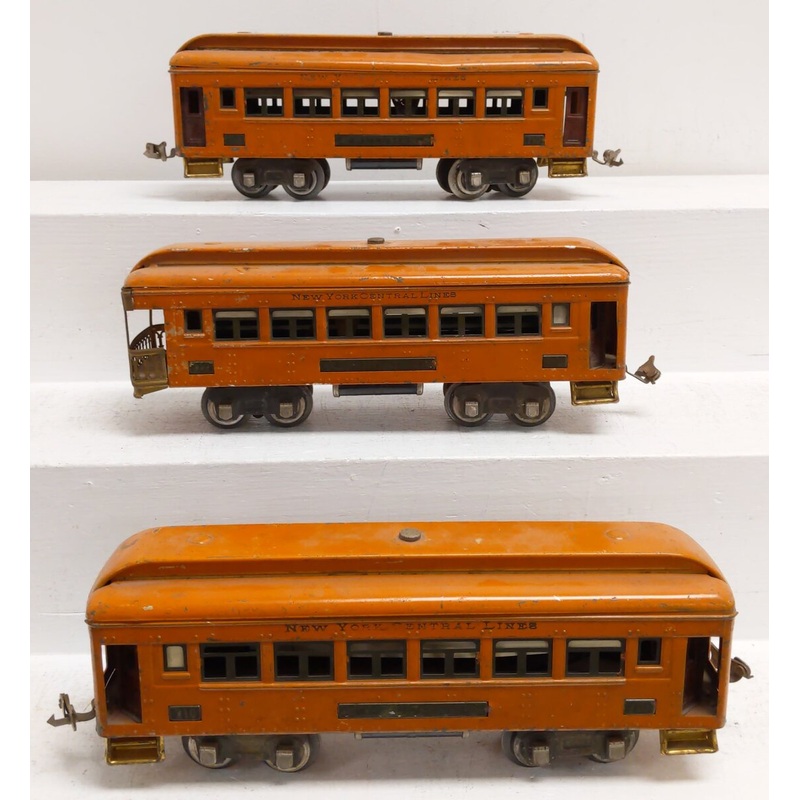 Lionel O Vintage Prewar NYC Tinplate Passenger Cars: 710, 712 [3] VG
