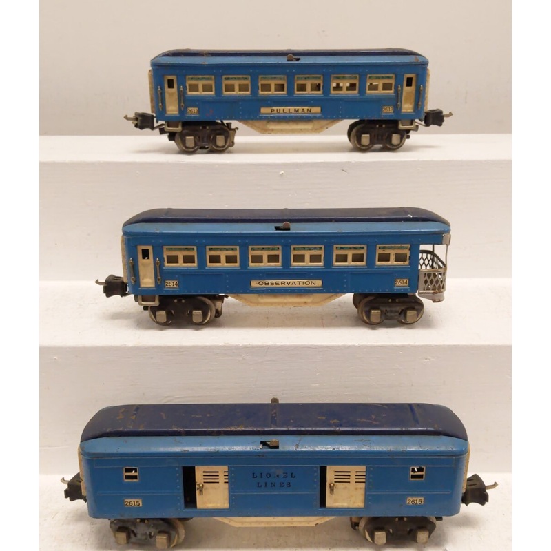 Lionel O Vintage Prewar Passenger Cars: 2615, 2613, 2614 [3]