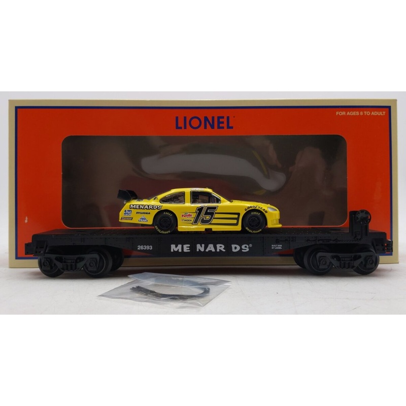 Lionel 6-26393 Flatcar with Menards Race Car EX/Box