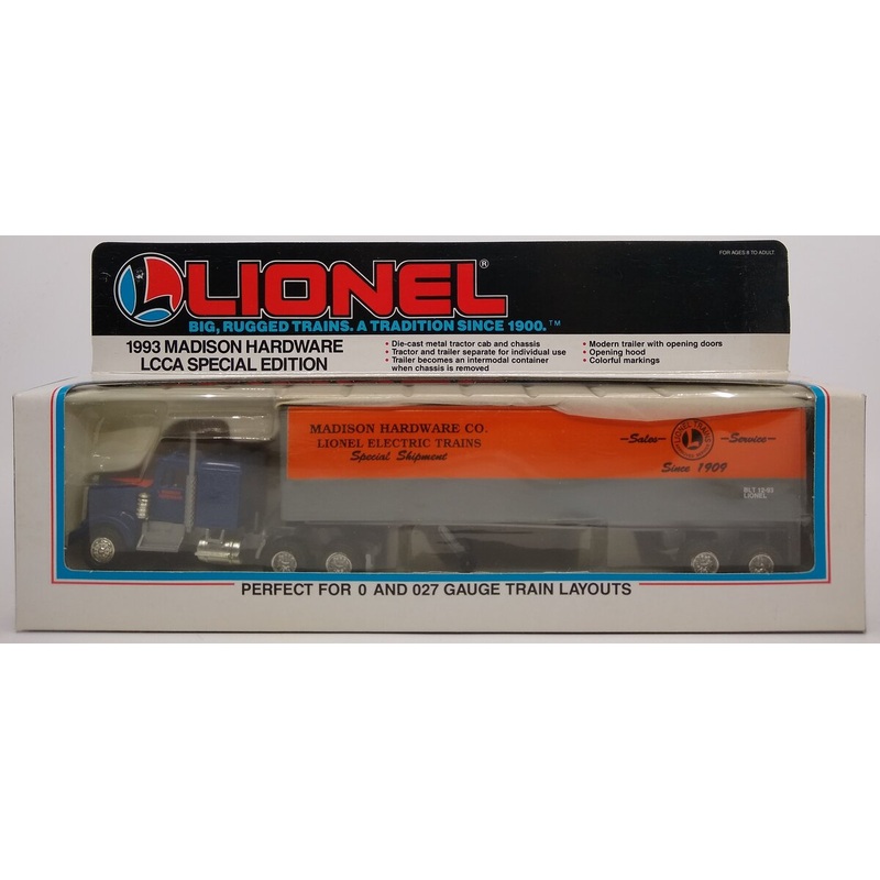 Lionel 6-52025 O Madison Hardware LCCA 1993 Special Edition Tractor & Trailer LN/Box
