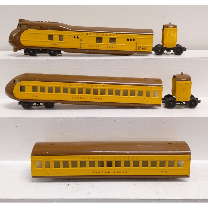 Lionel 752E Vintage O Prewar Union Pacific M10000 Streamliner Set VG
