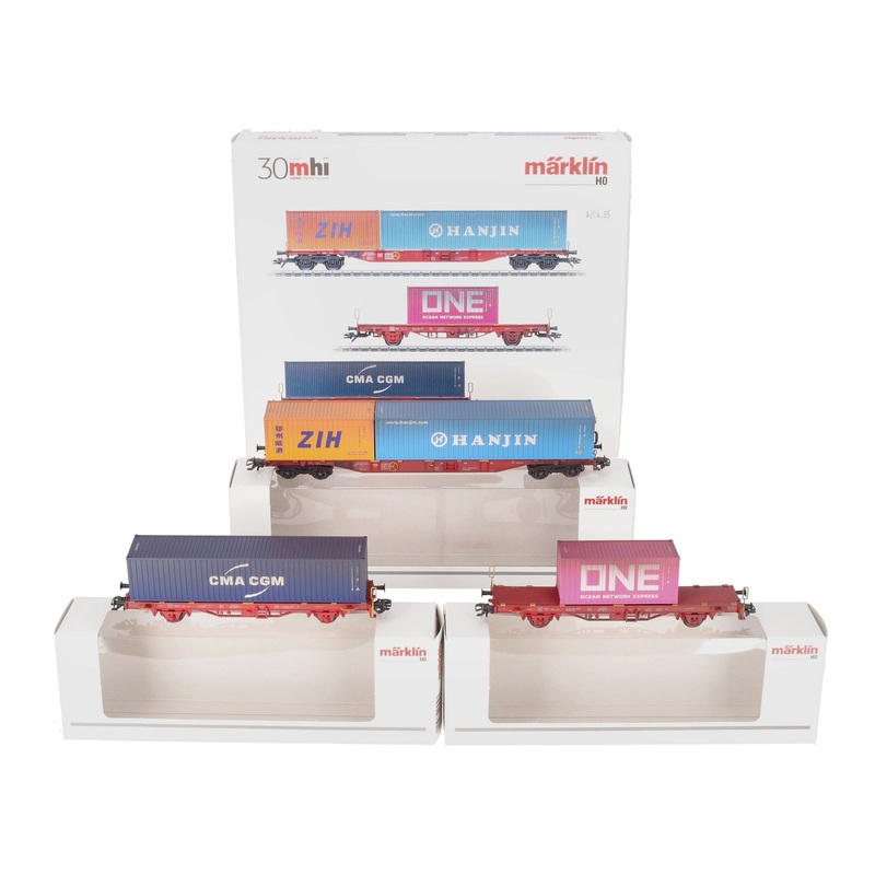 Marklin 47580 HO DB Flatcars w/Loads (Set of 3) LN/Box