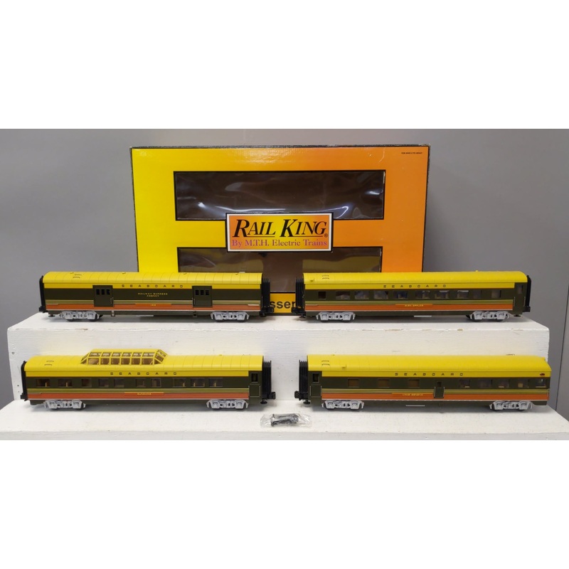 MTH 30-6703 O Seaboard Rail King 60′ Streamlined ABS Passenger (Set of 4) LN/Box